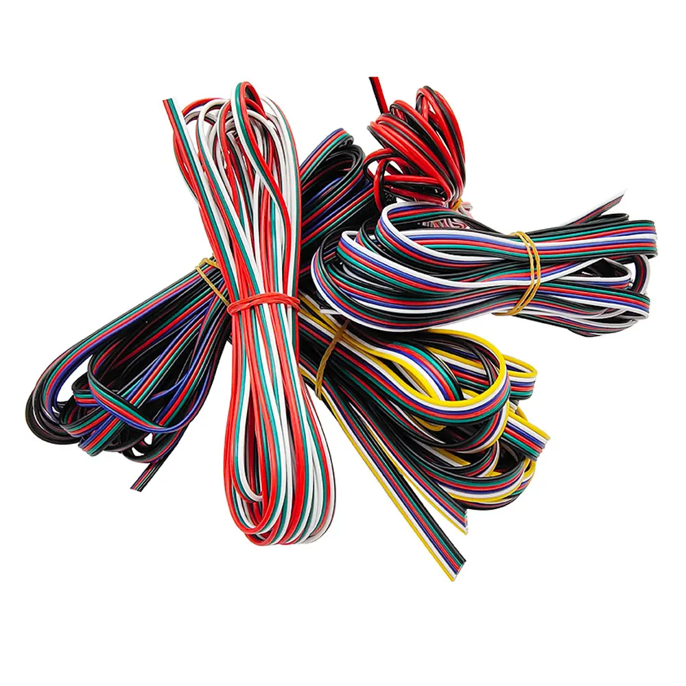 1m~100m Led Wire Cable 22AWG 2Pin 3Pin 4Pin 5Pin 6Pin For WS2812B WS2811 WS2815 2835 5730 5050 RGB SK6812 RGBW Led Strip Light