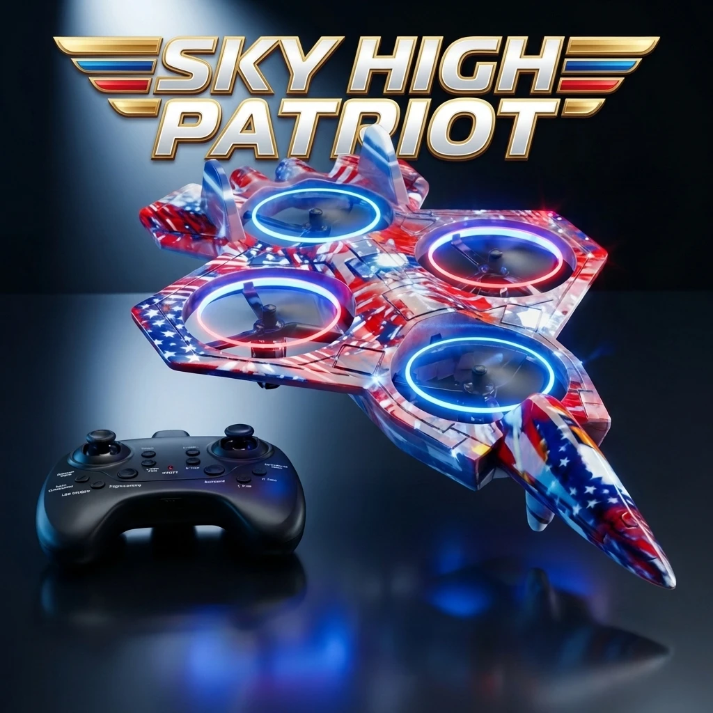 Toy Remote Control Plane One-Button Takeoff Beginner Friendly Auto Hover Easy Operation Brilliant Lights High-Quality Material Powerful Engine Stable Flight