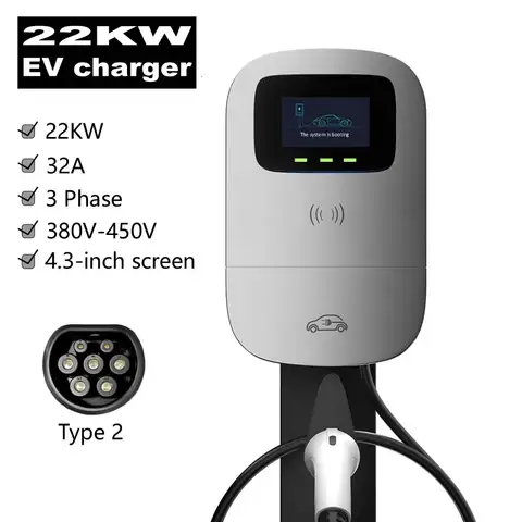 JIGU 22KW WiFi APP 전기 자동차 충전기 충전 케이블 차량 3상 32A EV 충전기 유형 2 Wallbox 자동차 충전 스테이션 380V Best5