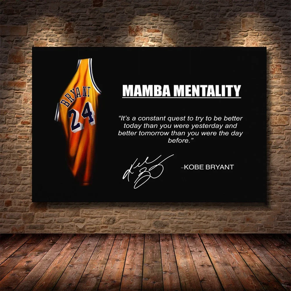 Kobe Bryant Motivational Quote Poster  Mamba Spirit Wall Art for Gym Fitness Sports Fans  Home Decor Inspirational Prints