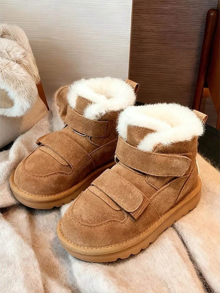 

Детские зимние зимние ботинки для мальчиков и девочек, теплая толстая флисовая подкладка, высокие кеды до середины икры, нескользящие повседневные ботинки для холодной погоды