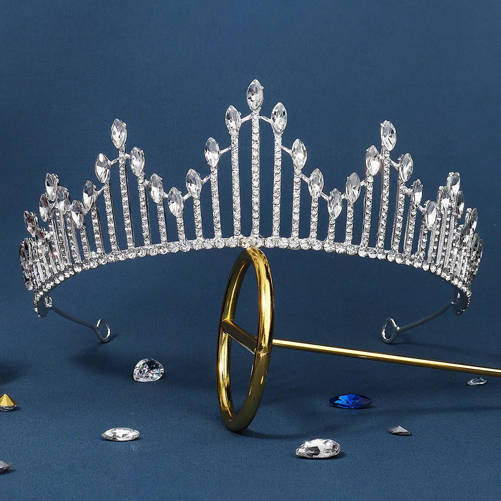 

Rhinestone Crown Headpiece Wedding Tiara for Girls Bride Bridal Headband Elegant Crown Hair Accessories Lightweight Durability