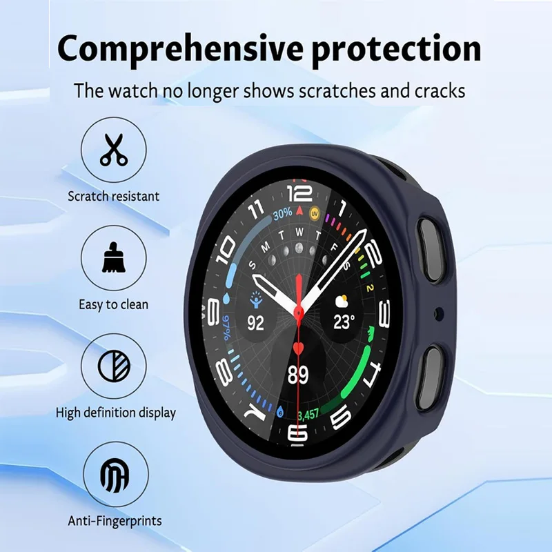 Tempered Glass+Case for Samsung Galaxy Watch 8 44mm 40mm Full PC bumper Cover Screen Protector Galaxy