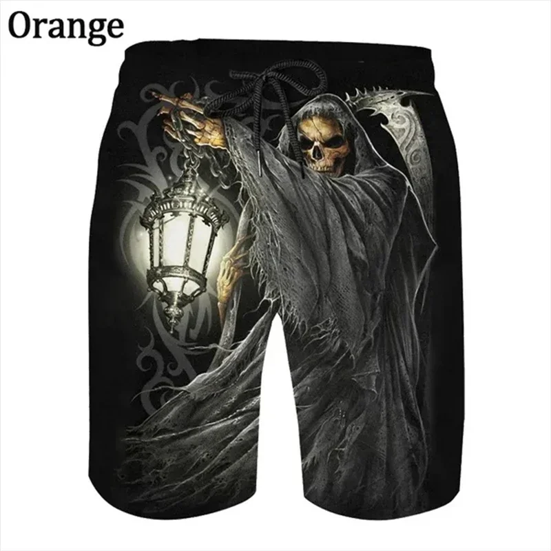 Trendy Skull 3d Geprinte Casual Shorts Zomer Unisex Street Gothic Persoonlijkheid Cool Sportshort Skateboarden Korte Broek Homme