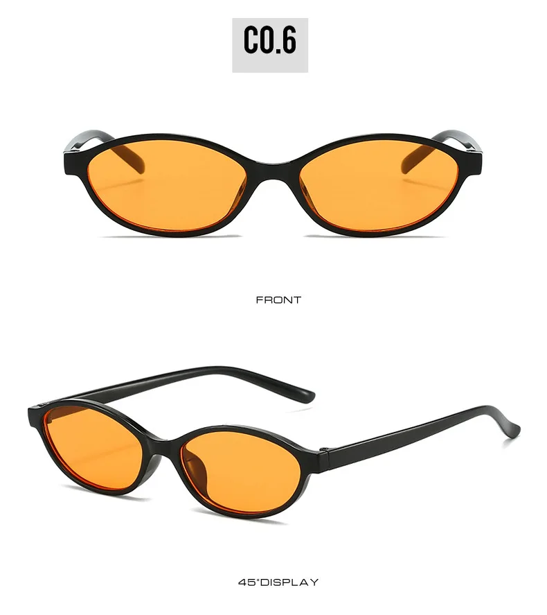 Retro Oval Frame Sunglasses Fashion Personalized Trendy Small Frame Sunglasses Punk Cat Eyes Sunshade Sun Protection Glasses