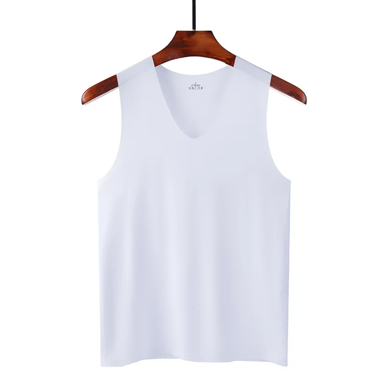 3 Pieces of Non-marking Ice Silk Undershirt Male Summer Youth Thin Section Sports Fitness MEN\'S Sleeveless Bottoming Top Tide