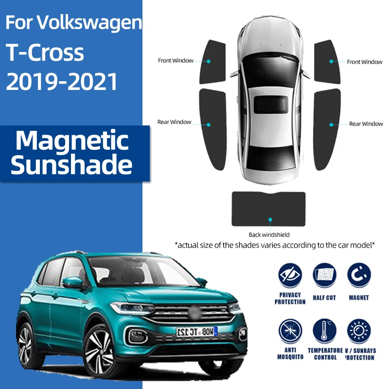 For Volkswagen VW T-CROSS 2018-2024 TCROSS Car Sunshade Visor Front Windshield Curtain Rear Side Baby Window Sun Shade Shield