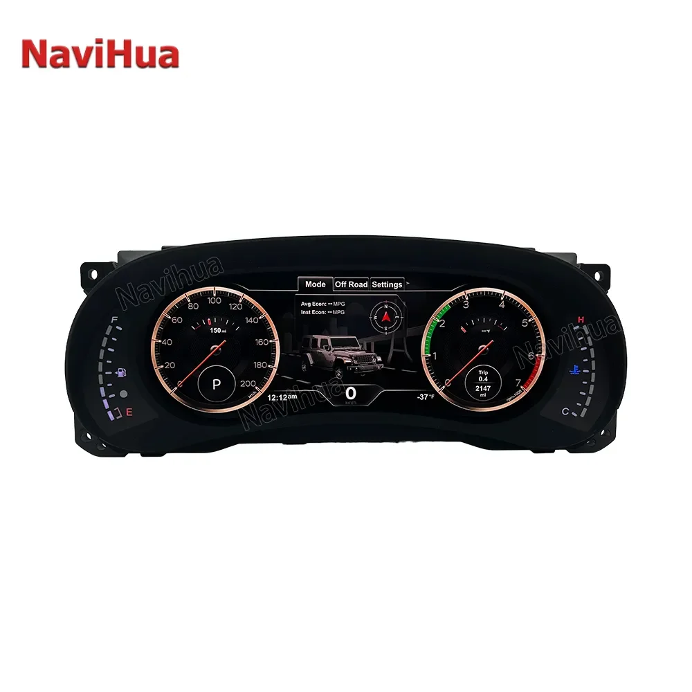 NaviHua For Jeep Wrangler JK Car Digital Cluster LCD Dashboard Speedometer Virtual Cockpit Monitor Android Car Radio New Upgrade