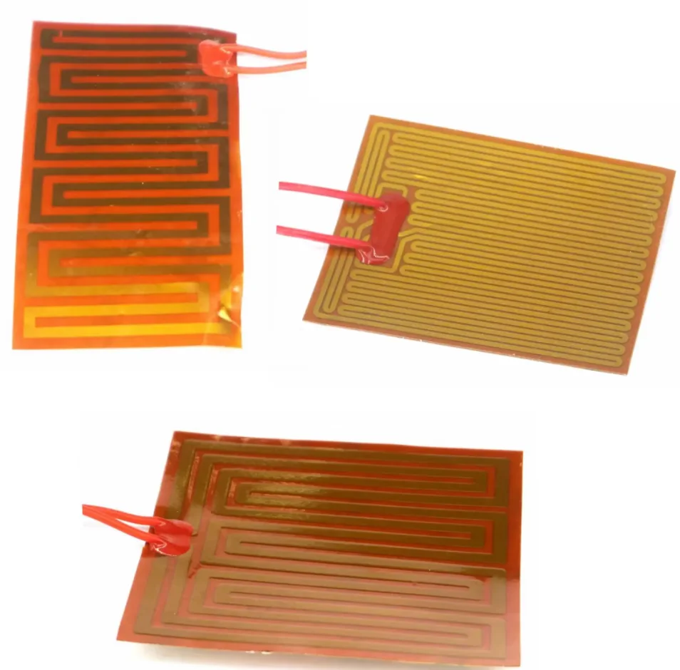 12V/24VDC Flexiable Eeletric Polyimide Film Heater Heating Element for Electrical Wires Oil Tank 3D Print