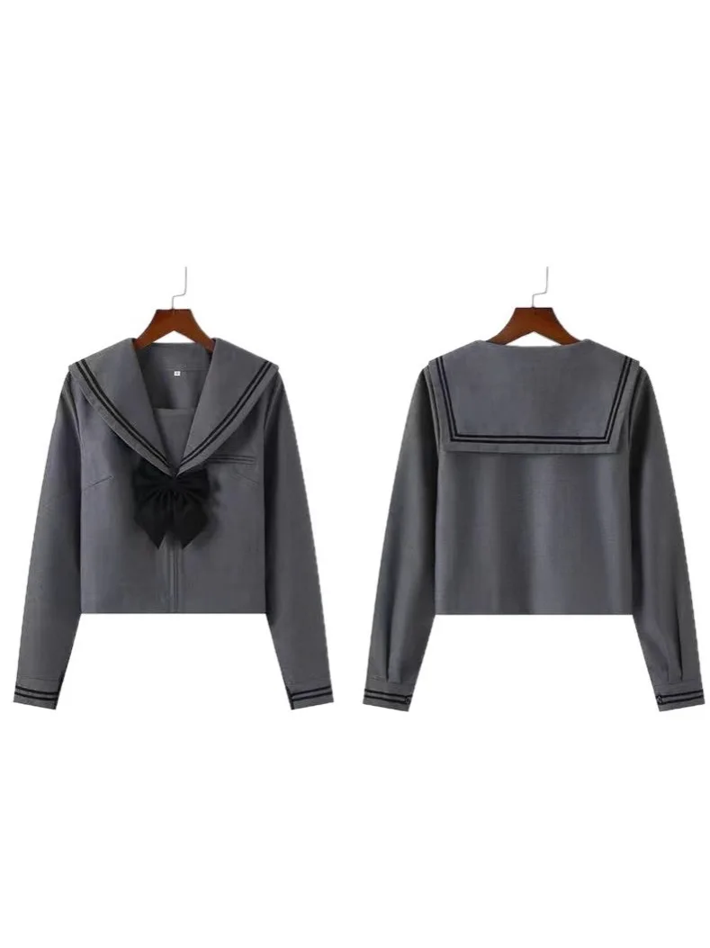 Uniforme scolastica per studenti coreani giapponesi in stile college grigio JK Uniform Girl Anime Cosplay Abito da marinaio Classe Top Gonne