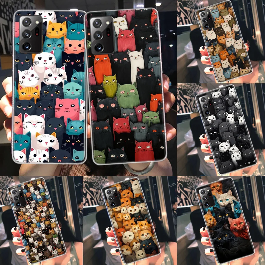 Kindle of Kittens Phone Case For Galaxy Samsung S22 Plus S21 S24 Ultra Clear S20 S23 FE S10 S10E S9 S8 Cover Pattern Capa Soft T