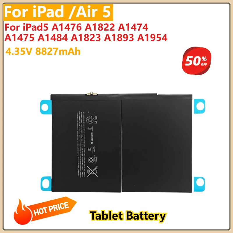 

Аккумулятор для планшета iPad/Air 5, 4,35 В, 8827 мАч, для iPad5 A1476 A1822 A1474 A1475 A1484 A1823 A1893 A1954