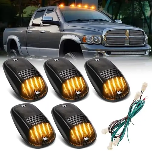 

LED Cab Light Kit for Ram 1500-5500 (03-18) - 5PC Amber Smoked Roof Lights with Wiring & Hardware