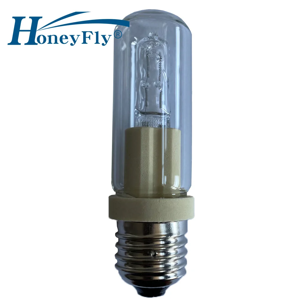 honeyfly lampada fotografica da jdd 100w 150w 250w e27 transparente quente branco halogenio tubo de quartzo luz fotografica lampada de estudio 30 pcs 01