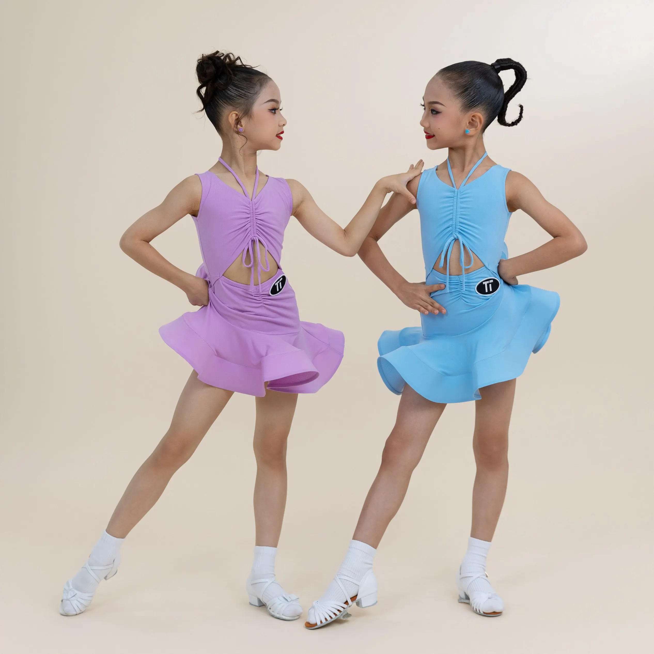 2024 New Latin Dance Dress For Girls Sleeveless Fish Bone Skirts Samba Chacha Tango Kids Latin Performance Stage Dress DN19066