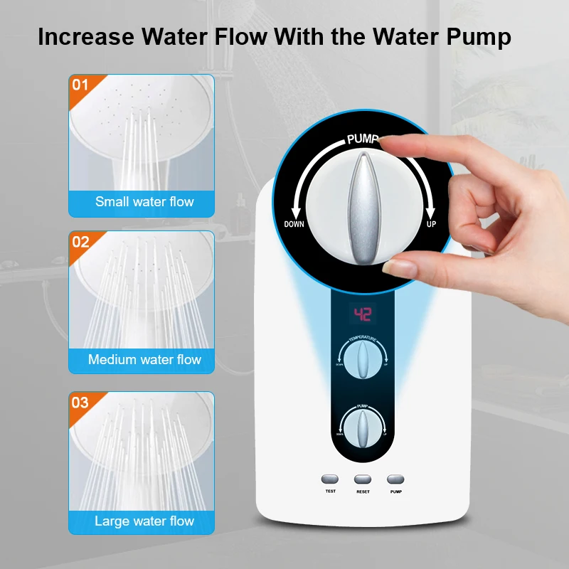 Compact Tankless Instant Hot Water Heater 3000W‑20000W, Variable Frequency Thermostatic Electric Shower Water Heater