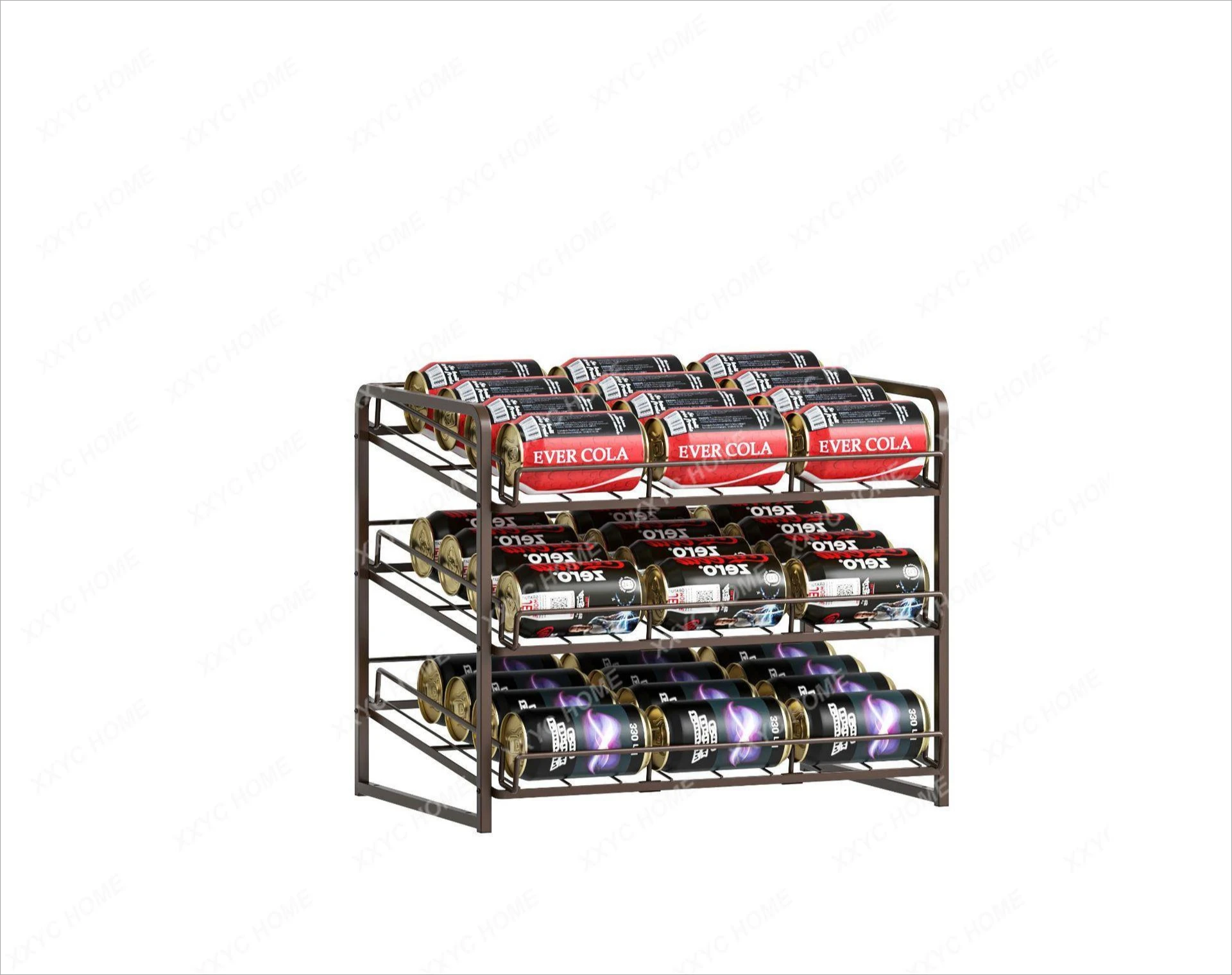 Ferro forjado cozinha Rack, cerveja pode acabamento armazenamento Rack, Desktop Rolling American Coke