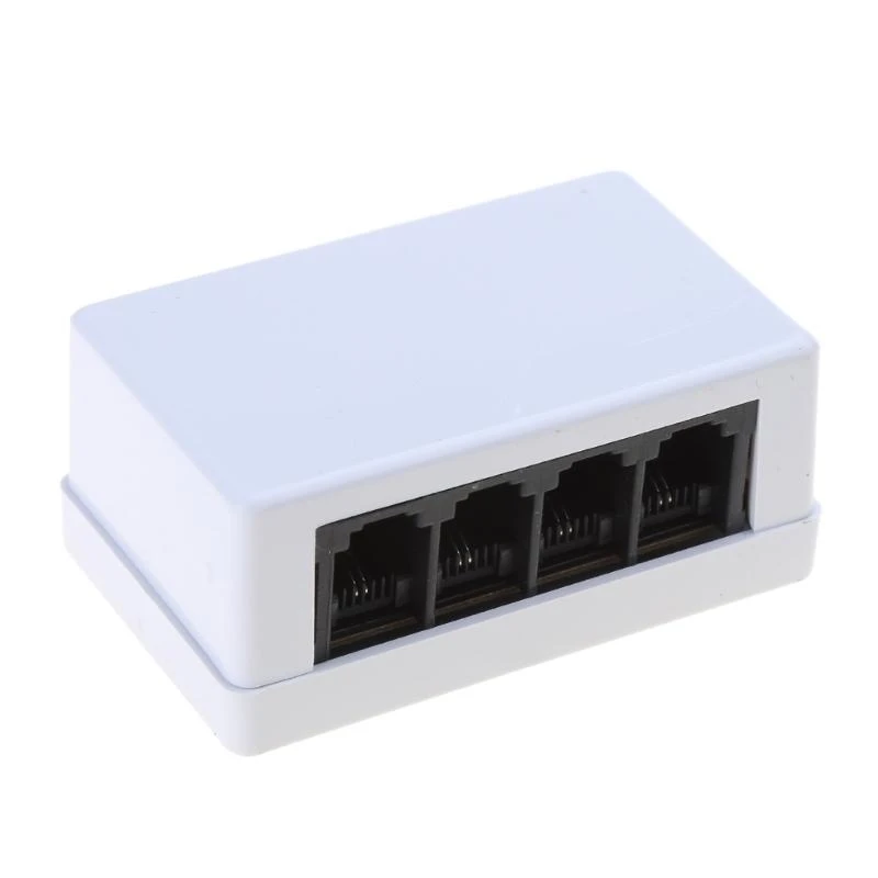 Adaptateur RJ45 vers RJ11 à 4 voies, convertisseur réseau vers téléphone pour une utilisation domestique et au bureau pour une communication claire et fiable