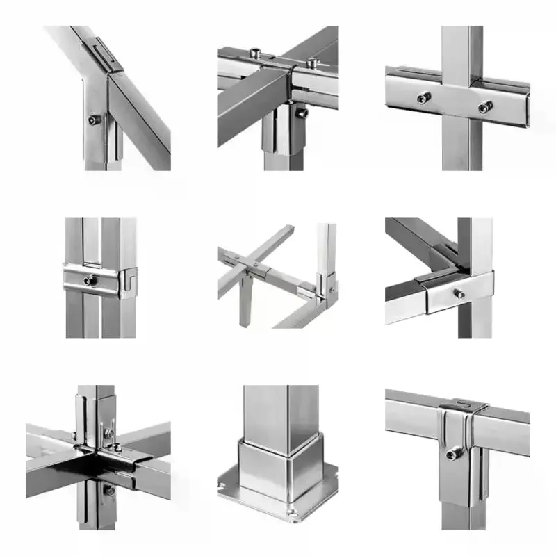1Pcs Elbow Pipe Fixed Buckle 20x20/25x25mm Square Pipe Fitting Joint Pipe Connector Buckle Non Welding And Non Punching Bracket