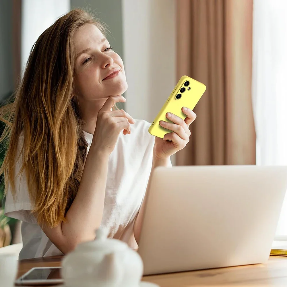 Etui z płynnego silikonu do Samsung Galaxy S25 S24 S21 FE S23 S22 Ultra Plus Shockproof Matte Candy Color Soft Cover Shell Luxury ﻿