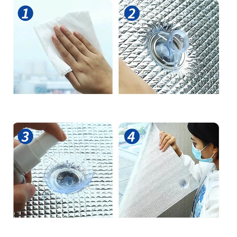 

For Windows Heat Insulation Film Window Insulation Film Indoor Comfort Aluminum Foil Heat Barrier Installation Suction Cups