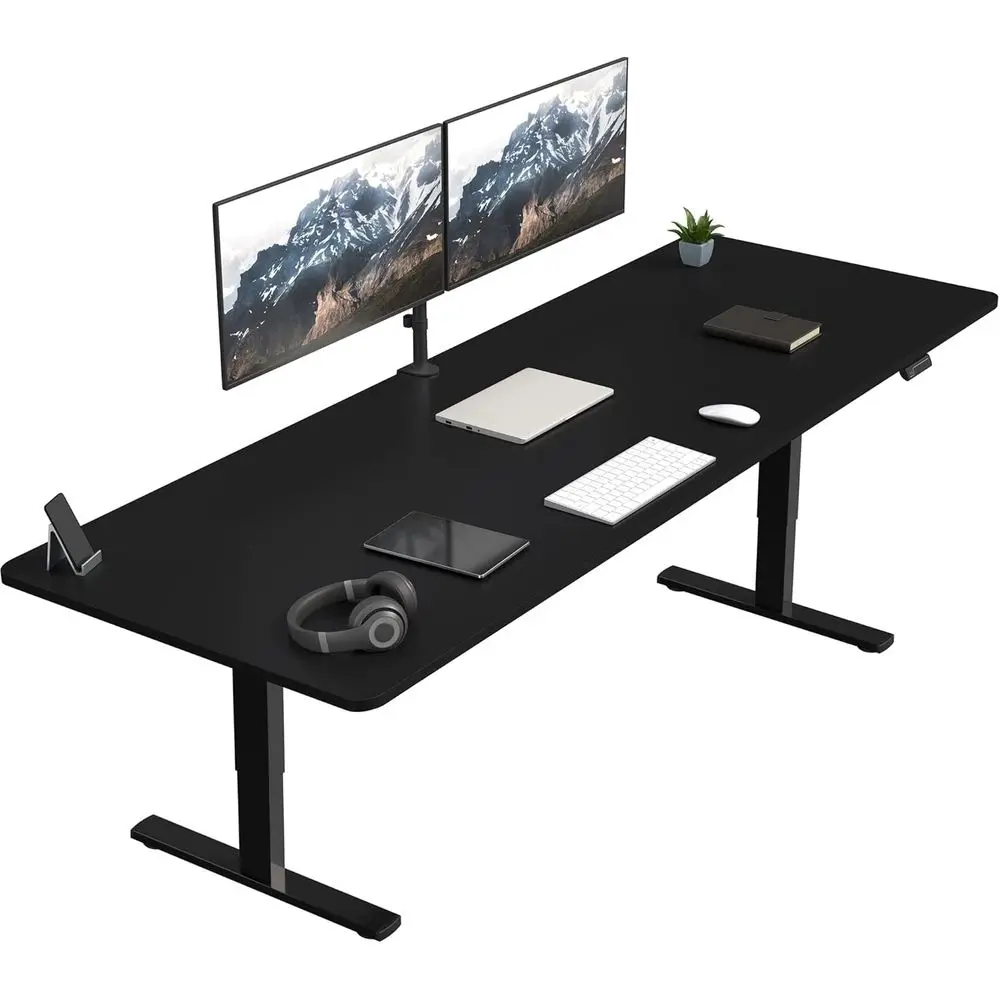 

Electric Standing Desk 83x30, Memory Height, 220 lbs Capacity, Black Top, Black Frame
