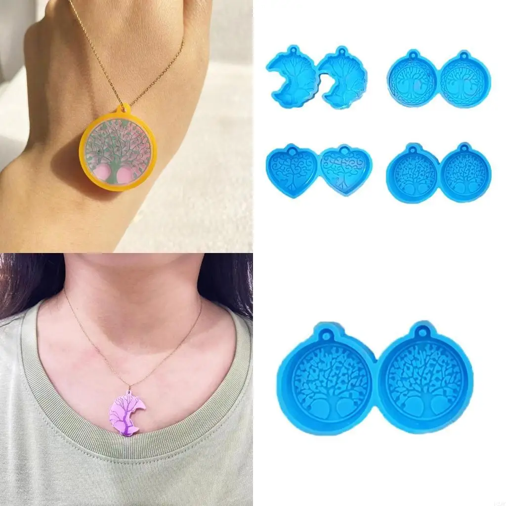 1/4Pieces Earring Resin Molds Silicone Earring Pendant Mold Practical Pendant Making Mold for Necklace Bracelet Jewelry