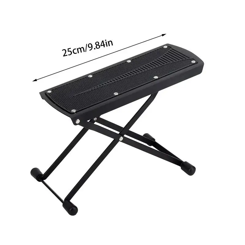 Pedicure Stool For Nail Tech Foldable Adjustable Pedicure Foot Stand Non-Slip Foot Stool With 6 Heights Black Pedicure Tool With