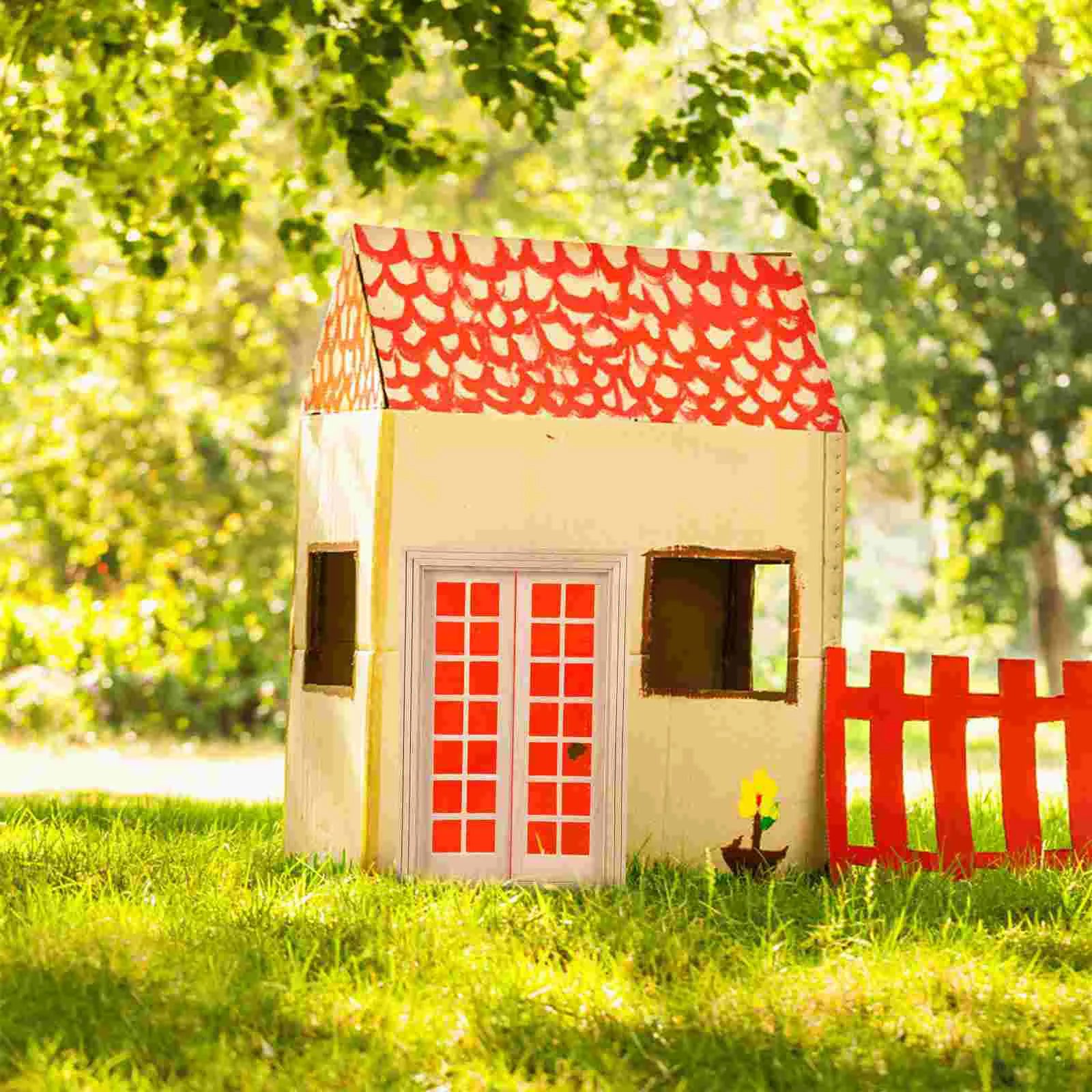 Door and Window Model Mini Accessory Decorate Wooden Miniature Toy Micro Scene Furniture