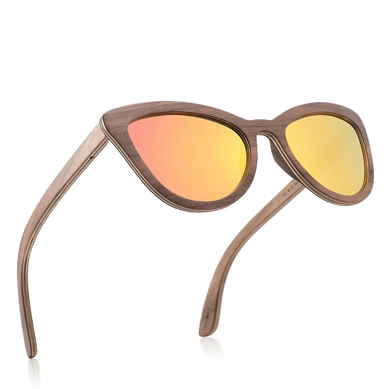 

Fashion Cat Eye Zebra Wood Sunglasses for Women Vintage Mirror Polarized Driving Glasses for Men UV400 High Quality Eyeglasses