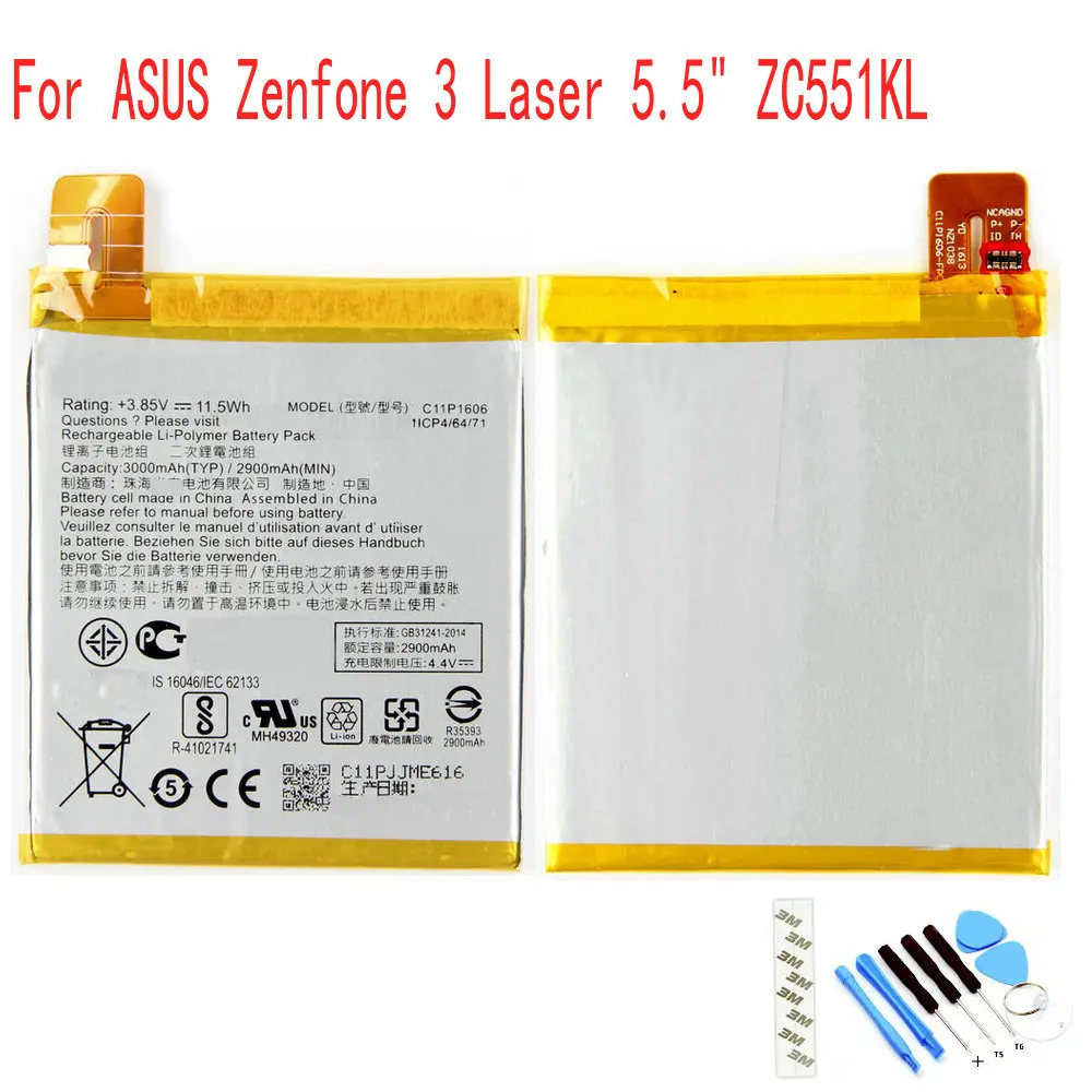 Original C11P1606 3000mAh Battery For Asus Zenfone 3 Laser 5.5