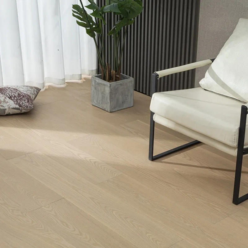 

New three-layer solid wood floor Modern log style household three-layer solid wood leather surface solid wood