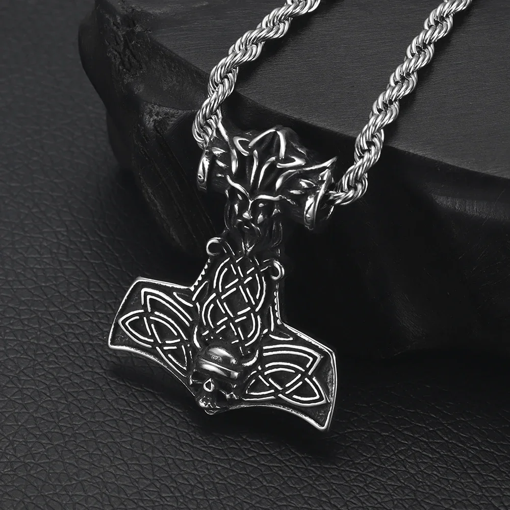 Stainless Steel Viking Norse Pendant for Necklace DIY Accessories Jewelry Making Findings Men Charm Supplies Punk Axe