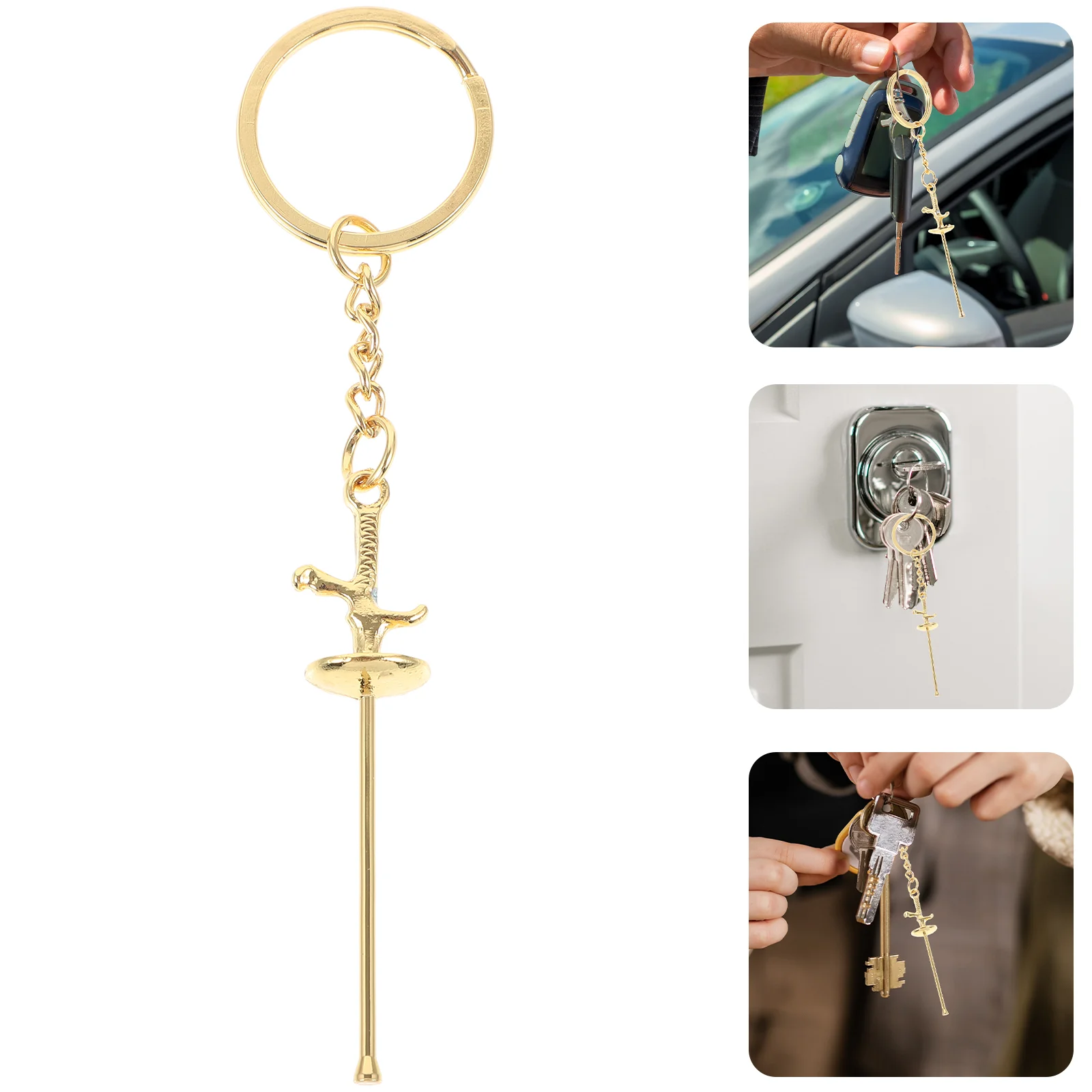 Sports Key Ring Fencing Equipment Novelty Keychain Backpack Gift for Women Miss Fob