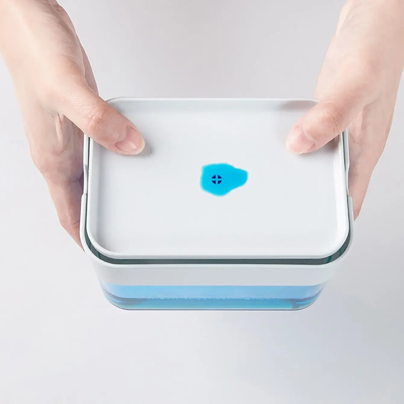 1 pc- Kitchen detergent press automatic liquid dispensing box, sponge wipe combination cleaning dishwashing tool