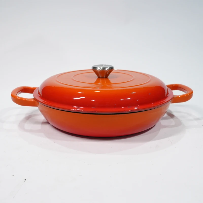 

Эмалированная чугунная посуда для запеканки из морепродуктов, оранжево-красная, 30 см