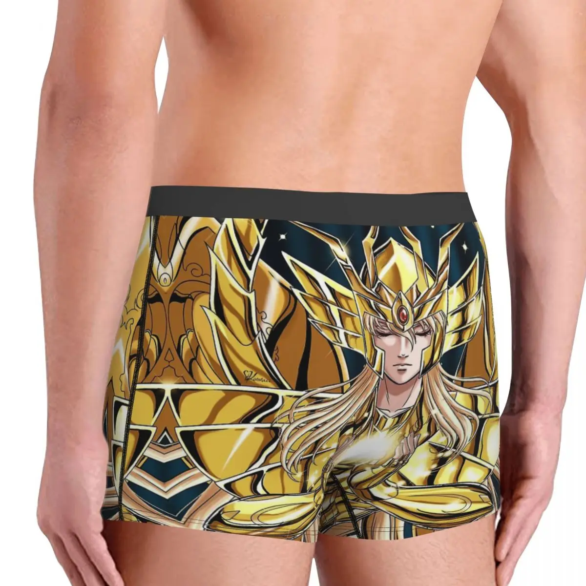 Men Boxer Briefs Saint Seiya Breathable Funny Underpants Top Quality Print Shorts Birthday Gifts