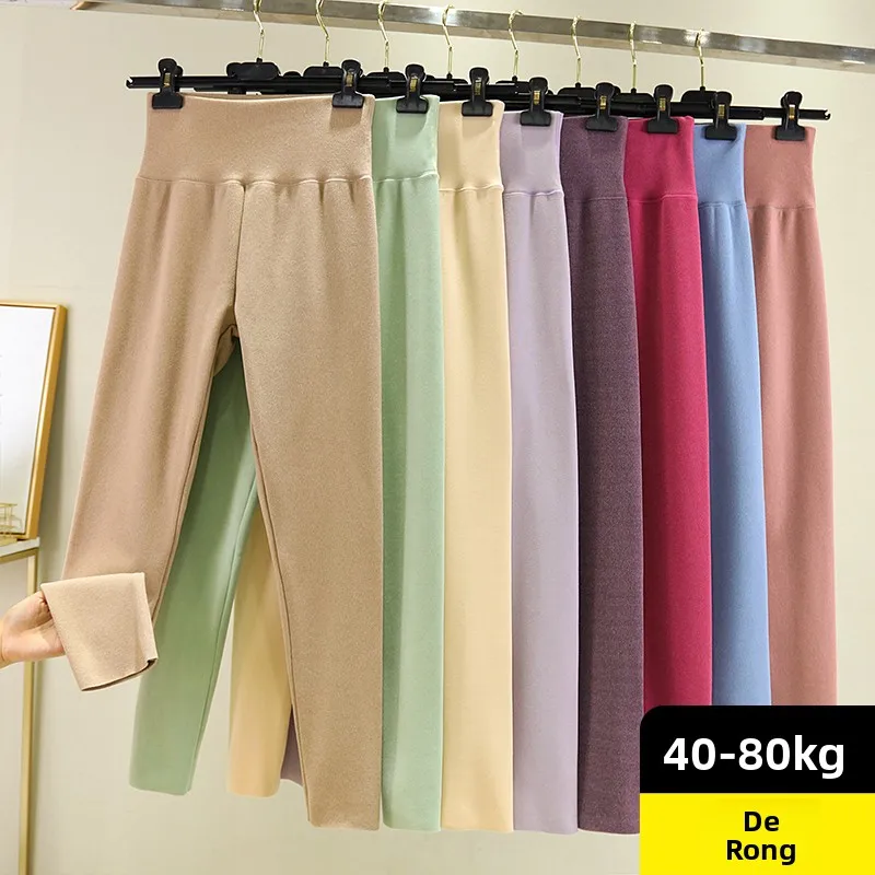 

Женские леггинсы Thiened с высокой талией, зимние теплые однотонные леггинсы больших размеров, внутренняя одежда, октябрьская одежда, брюки, июля с оленем