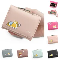 2024 Women Small Wallets New Cartoon Cute Corgi Doge Design Ladies Wallets PU Leather Female Short Money Purses With Coin Pocket