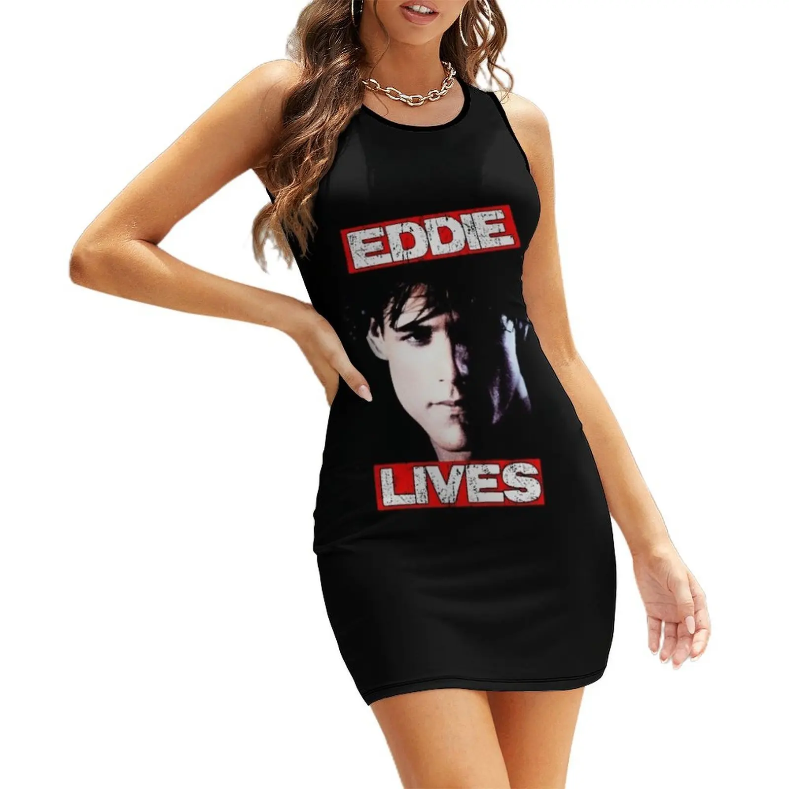 

Eddie Lives Eddie and Movie The Cruisers Michael paraa Eddie Wilson Sleeveless Sundress wedding guest dress 2025