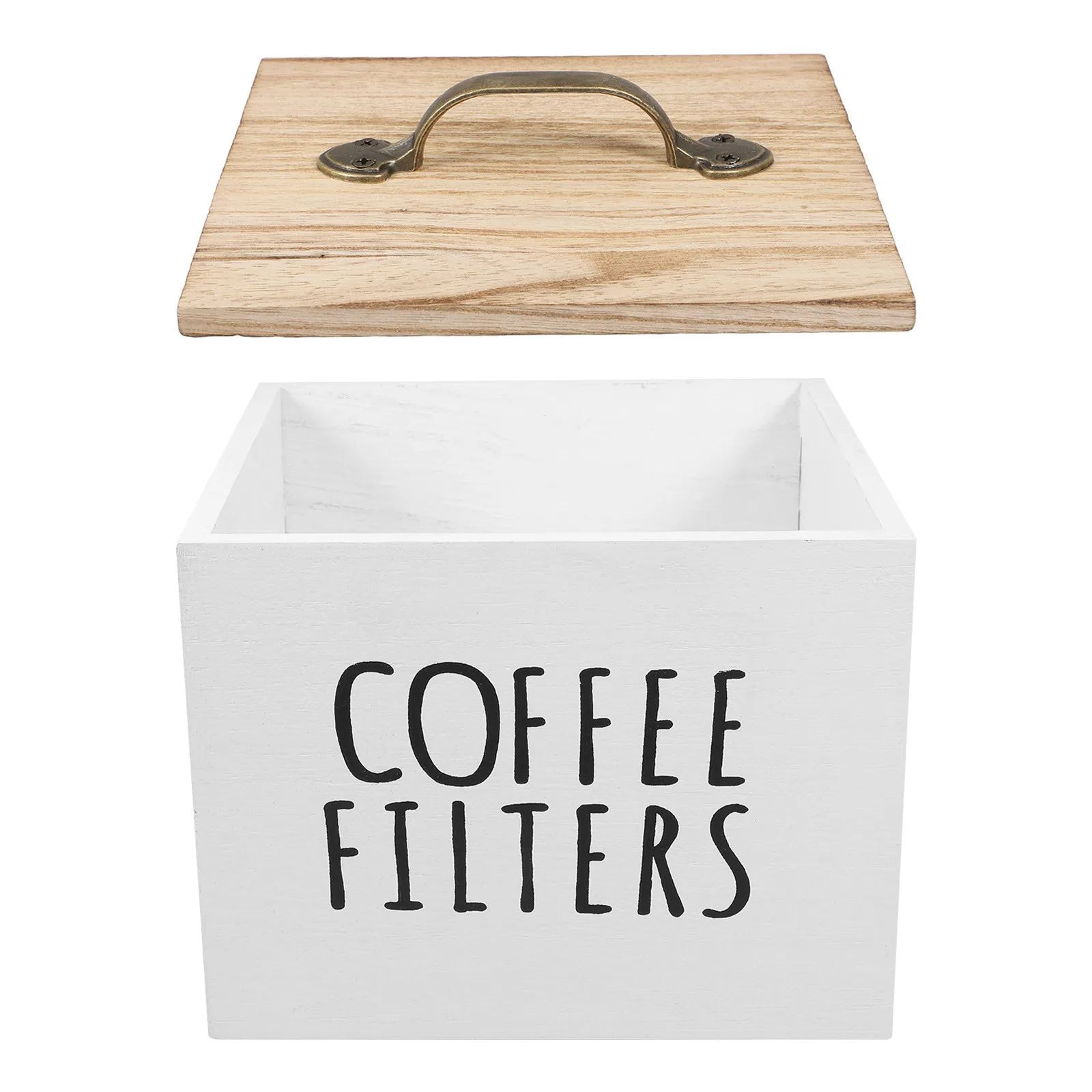 Spacious Wooden Tea Chest Organizer Square Storage Box with Lid for Tea Bags Cof