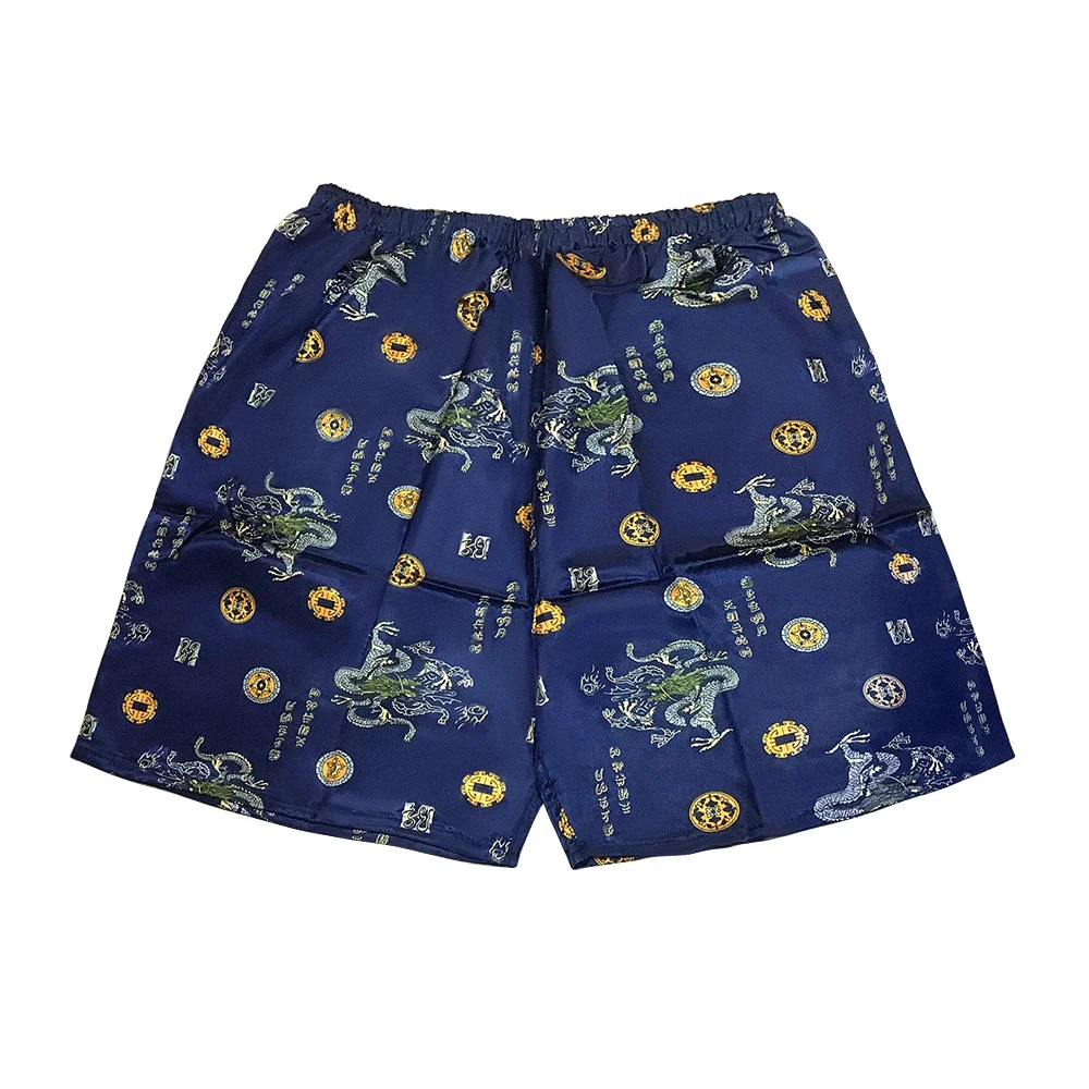 Elastic Waist Random Color Casual Mens Silky Satin Pajamas Short Pants Loose 1pc Sleep Bottoms Shorts Summer Thin