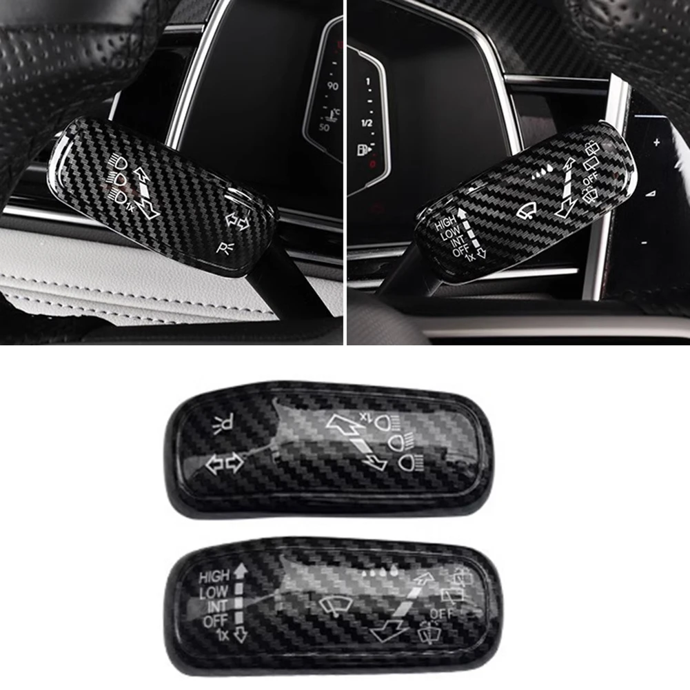 2pcs Car Steering Wheel Headlight Switch Control Cover Wiper Switch Trim  Turn Signal Switch Cover For Golf 7 7.5 8 ﻿