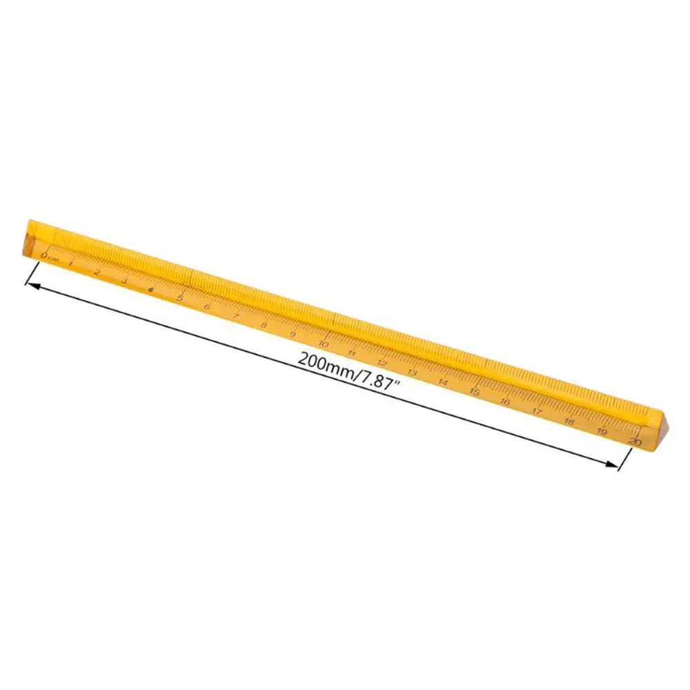 Quartz Colorful Straight 20cm Measuring Scale Transparent Stationery Supplies Triangular Ruler Kids Gift Drafting Accessories
