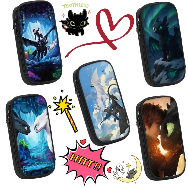 

Dragon Taming Master Male Female Middle School Primary School Students Large Capacity Pencil Box Stationery Bag Birthday Gift