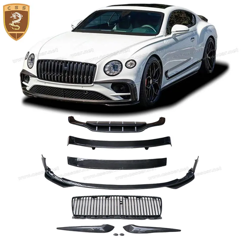 Car Rear Truck Lid Lip Spolier Wing For Continental GT 2019 - 2024 MSY Style Engine Hood Cover Front Bumper Centre Grille Mesh