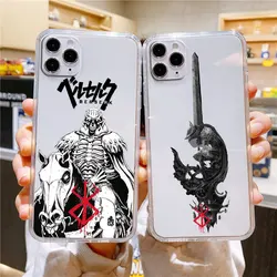 Berserk Comics Cool per iPhone 15 14 13 12 11 Pro Max XS Max X XR 7 8 Plus 6S 5S custodia trasparente antiurto per telefono