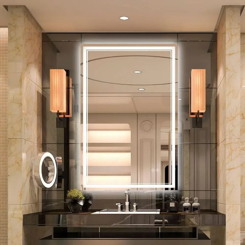 

Bath Mirrors, 24'' X 36'' LED with Backlit + Front 3 Colors Lights Mirrorss, Bath Mirrors