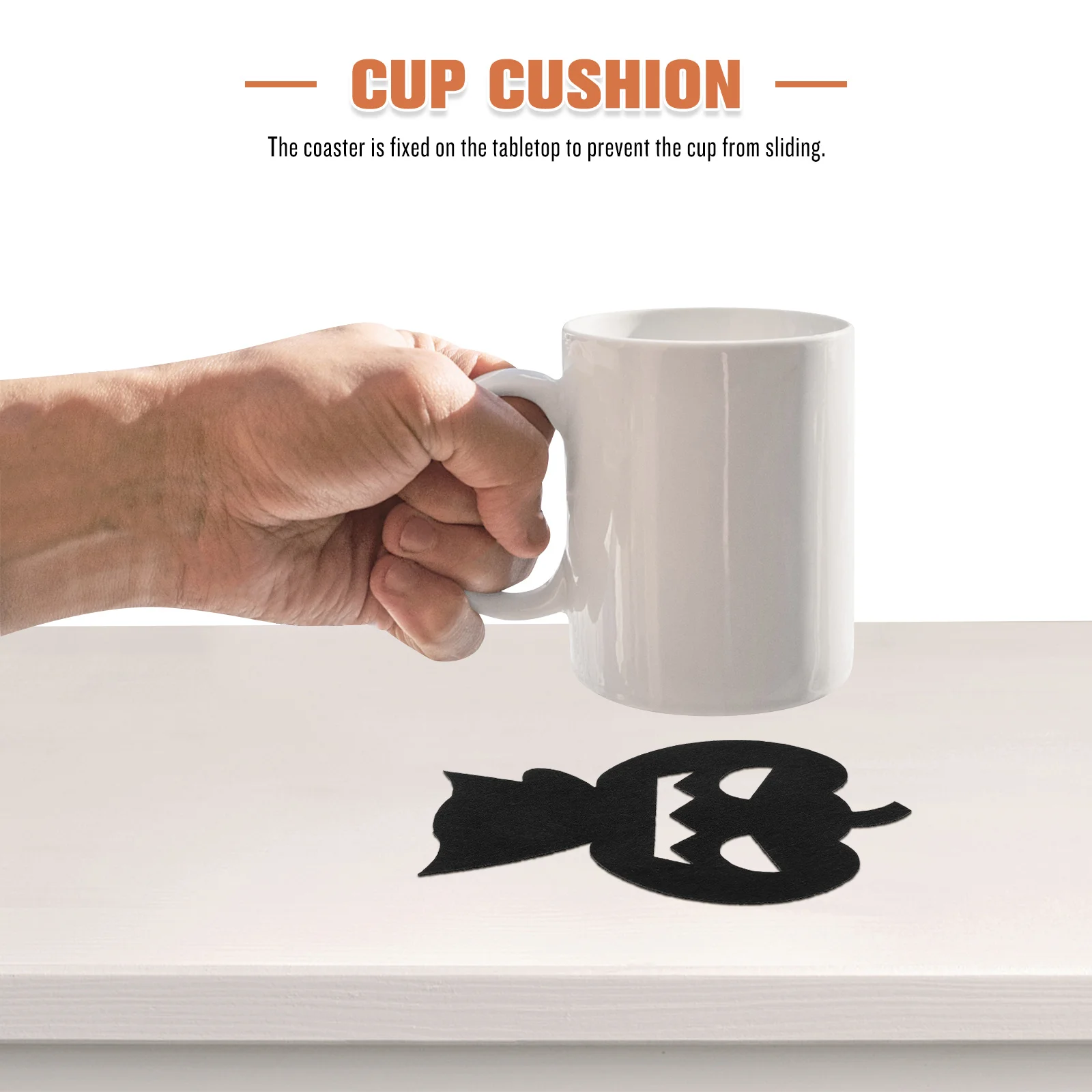 

4Pcs Halloween Pumpkin Place Mats Decorative Coasters Heat Insulation Anti-Slip Table Mats for Party Home Restaurant