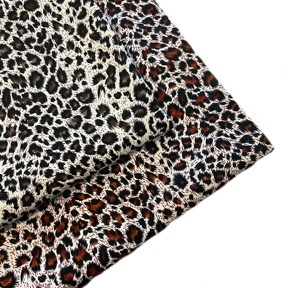 Retro Leopard Print Fabric 145*50CM 100% Cotton 40S Poplin Fashion Cheongsam Dress Sewing Cloth Clothes Textiles Handmade  Tela